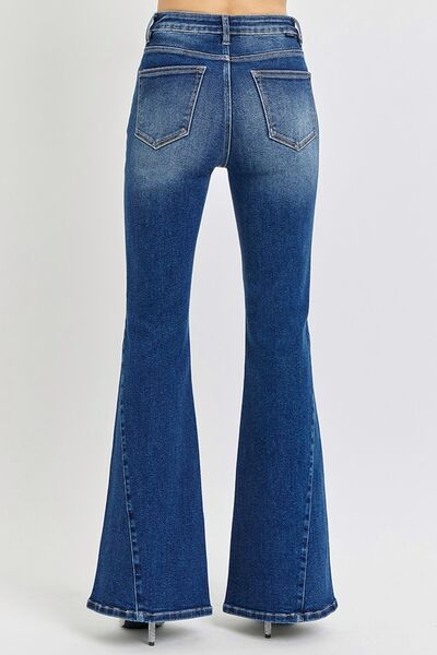 RISEN Distressed Button-Fly Flare Jeans - Jsopretty.com