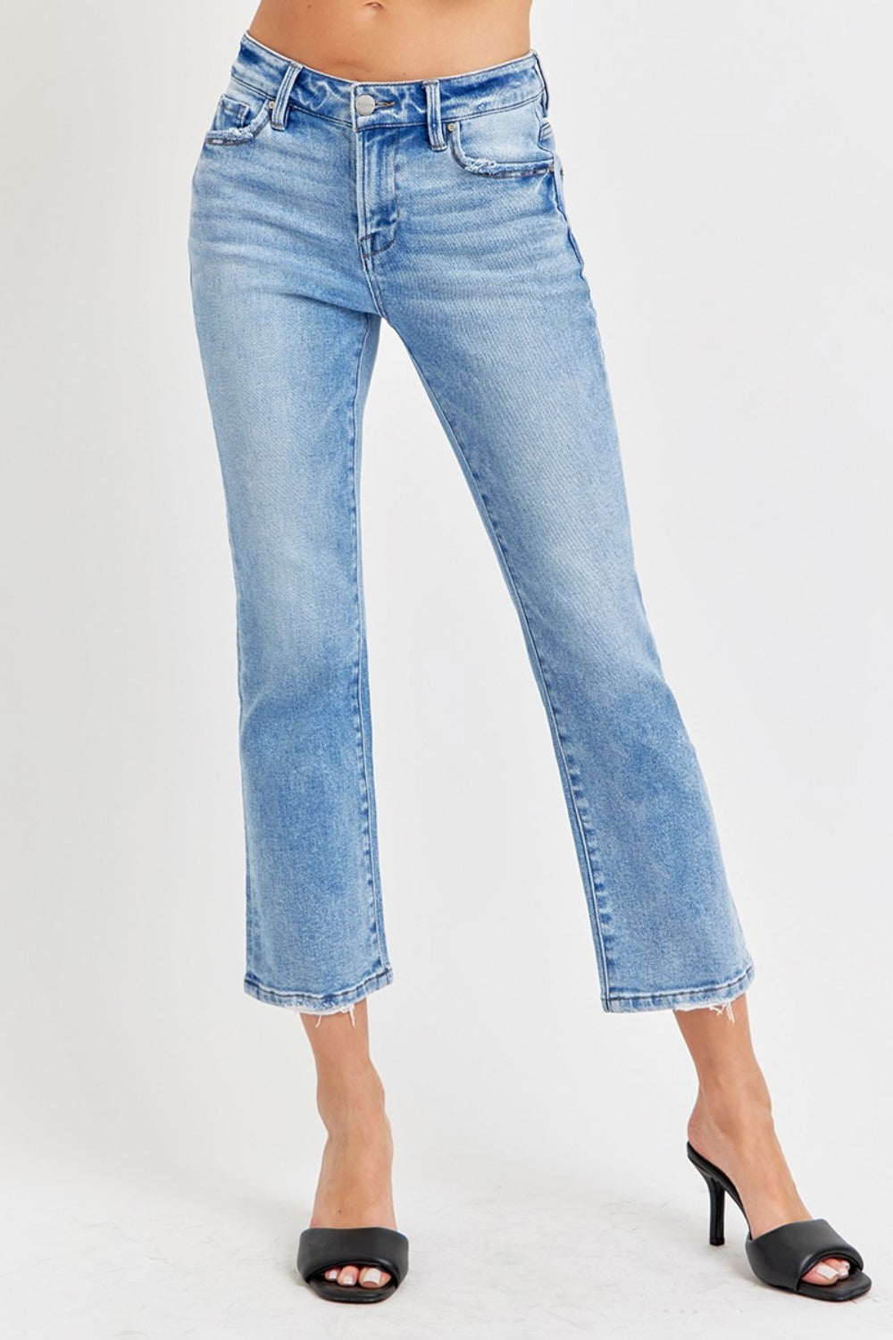 RISEN Full Size Low Rise Crop Slim Straight Jeans - Jsopretty.com