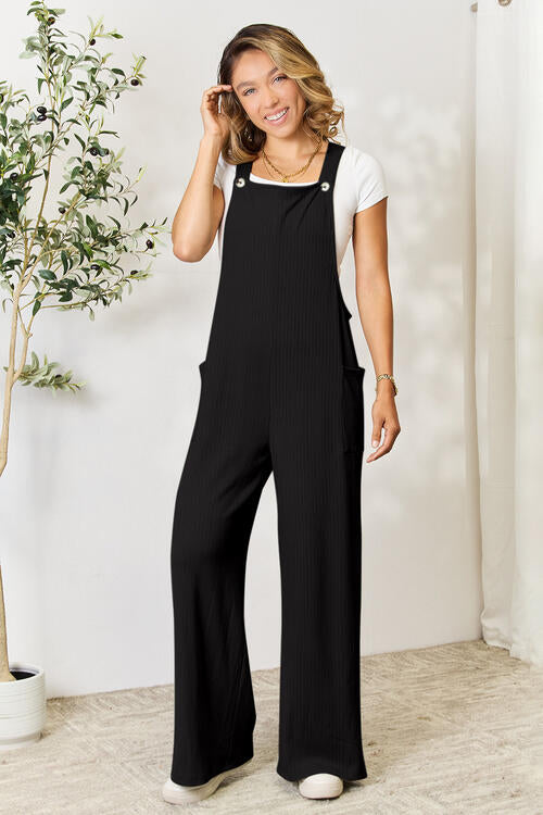 Double Take Full Size Wide Strap Overall with Pockets - Jsopretty.com