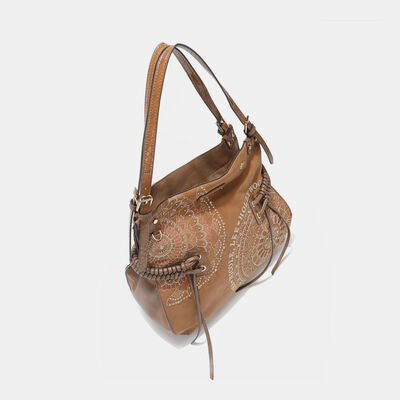 Nicole Lee USA Side Braided Tassel Inlaid Rhinestone Embroidery Hobo Bag - Jsopretty.com