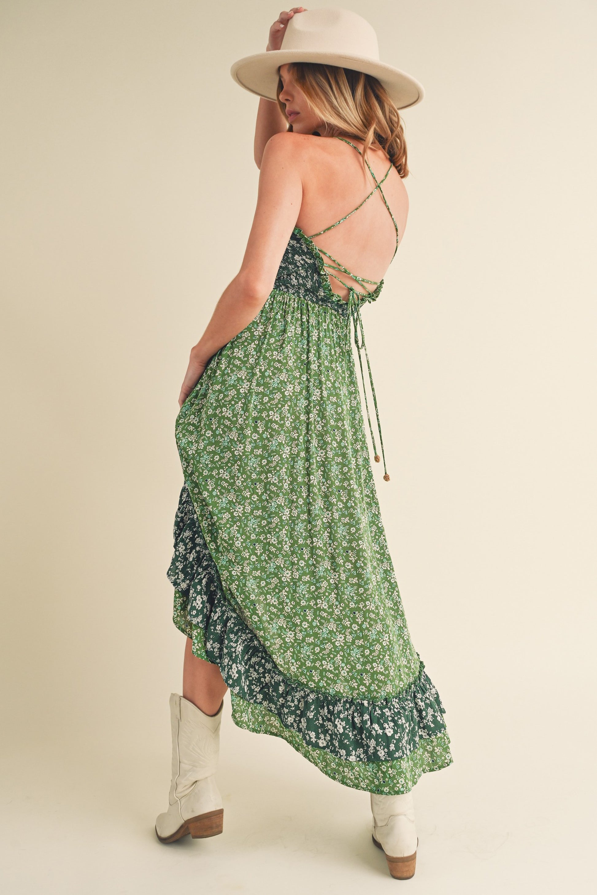 Aemi + Co Ditsy Floral Ruffled Hem Maxi Cami Dress - Jsopretty.com