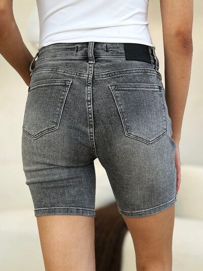 Judy Blue Full Size High Waist Washed Denim Shorts - Jsopretty.com