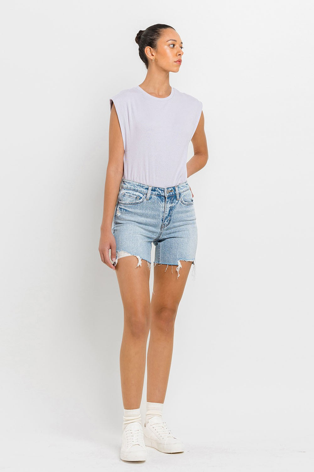 Vervet by Flying Monkey High Rise Denim Shorts - Jsopretty.com