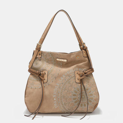 Nicole Lee USA Side Braided Tassel Inlaid Rhinestone Embroidery Hobo Bag - Jsopretty.com