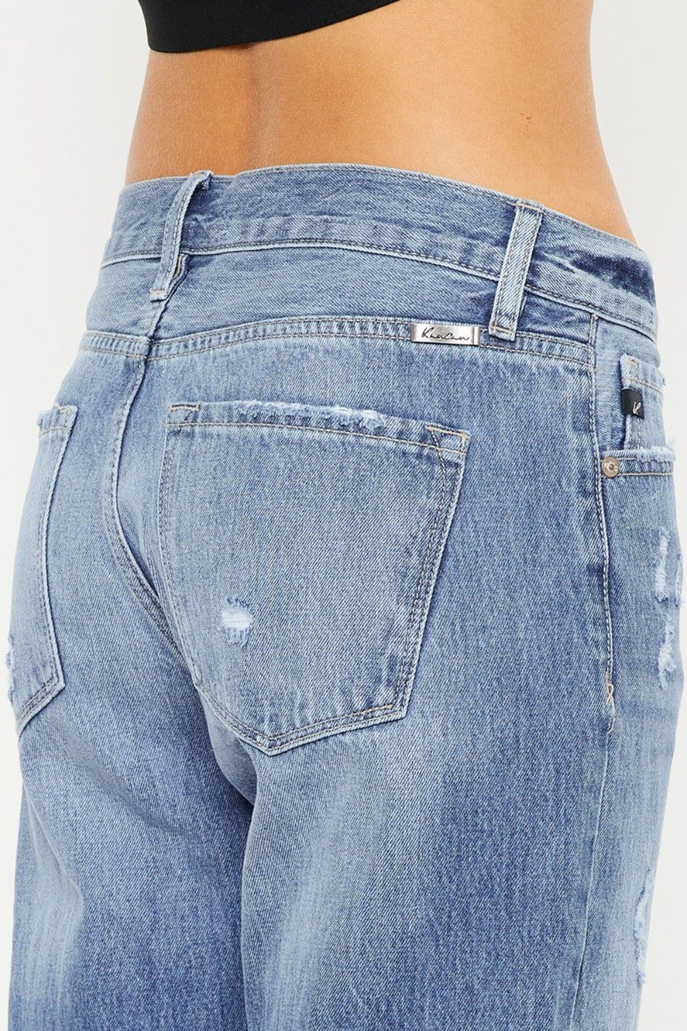 Kancan Mid Rise Distressed Straight Jeans - Jsopretty.com