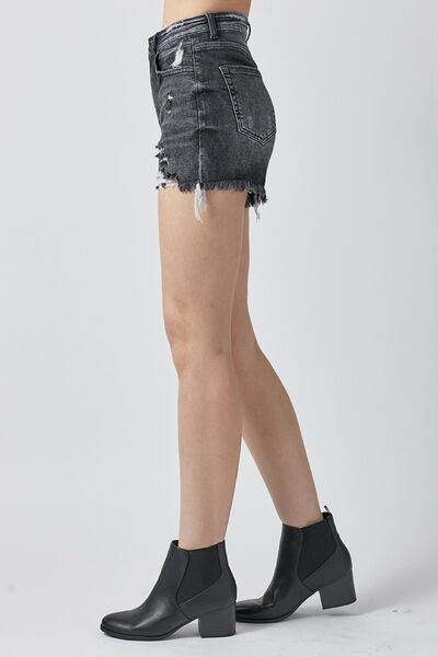 RISEN Full Size High Rise Distressed Denim Shorts - Jsopretty.com