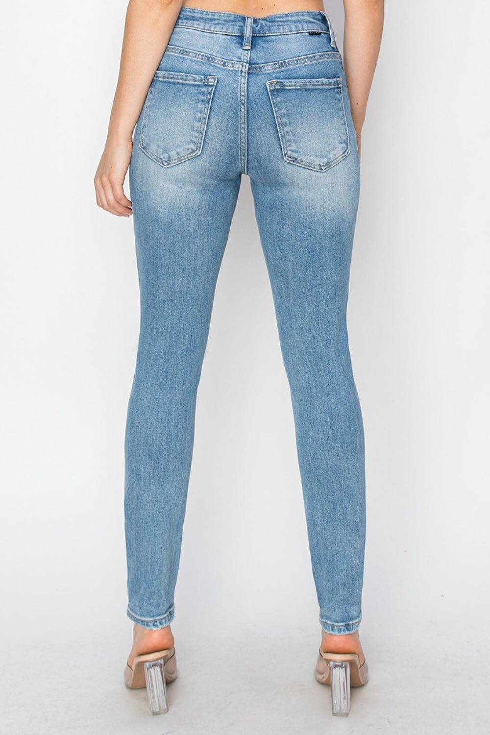 Risen Full Size High Rise Knee Distressed Skinny Jeans - Jsopretty.com