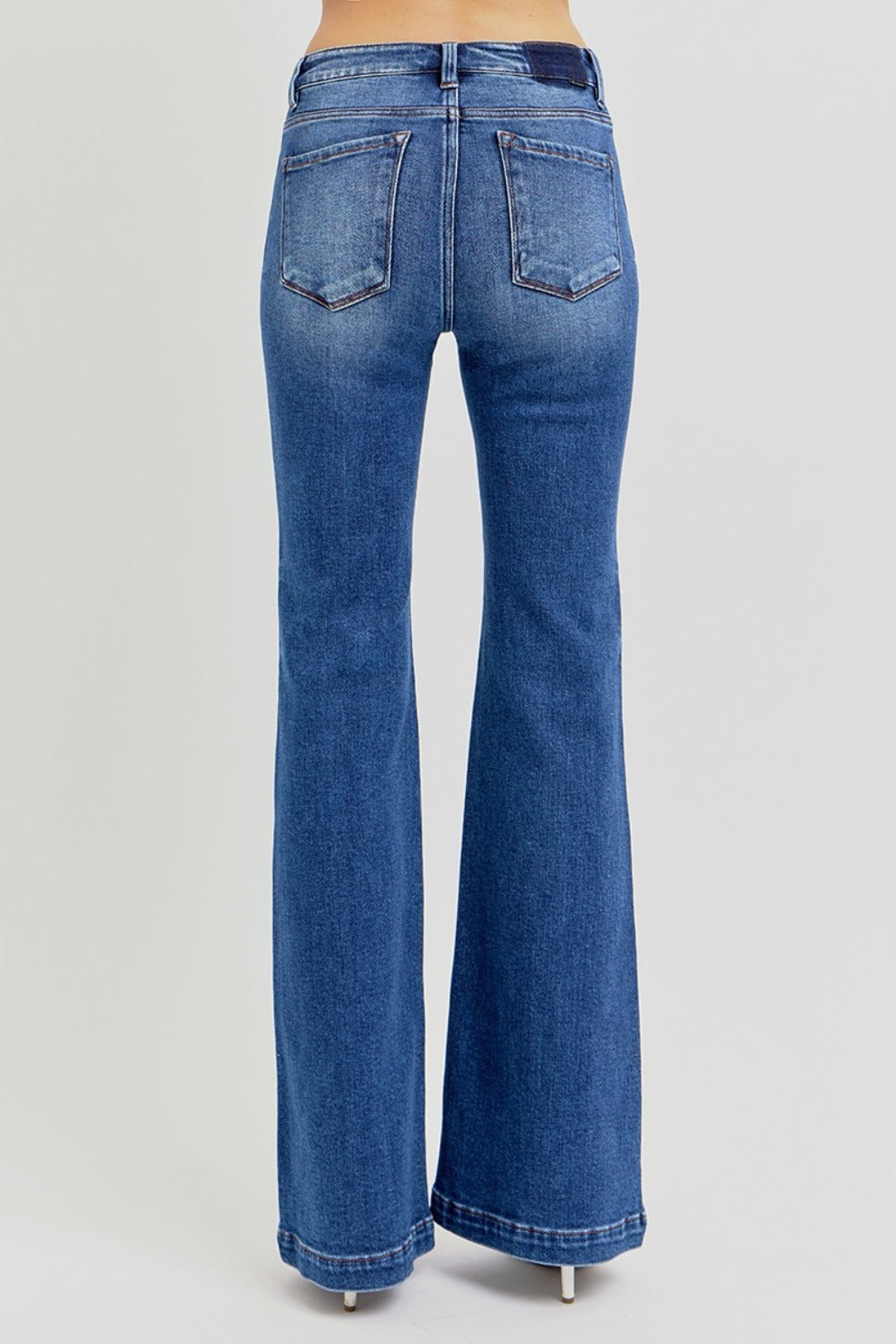 RISEN Full Size Low Rise Flare Jeans with Pockets - Jsopretty.com