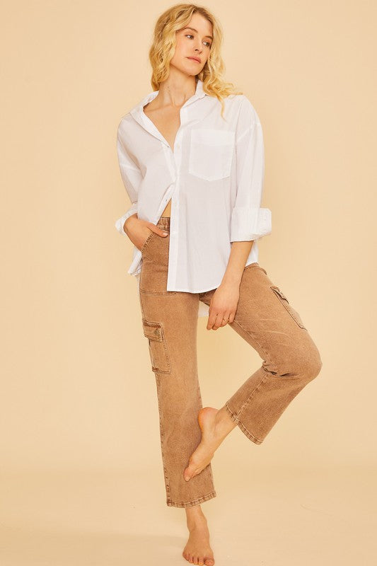 Annie Wear Straight Leg Jeans with Cargo Pockets - Jsopretty.com