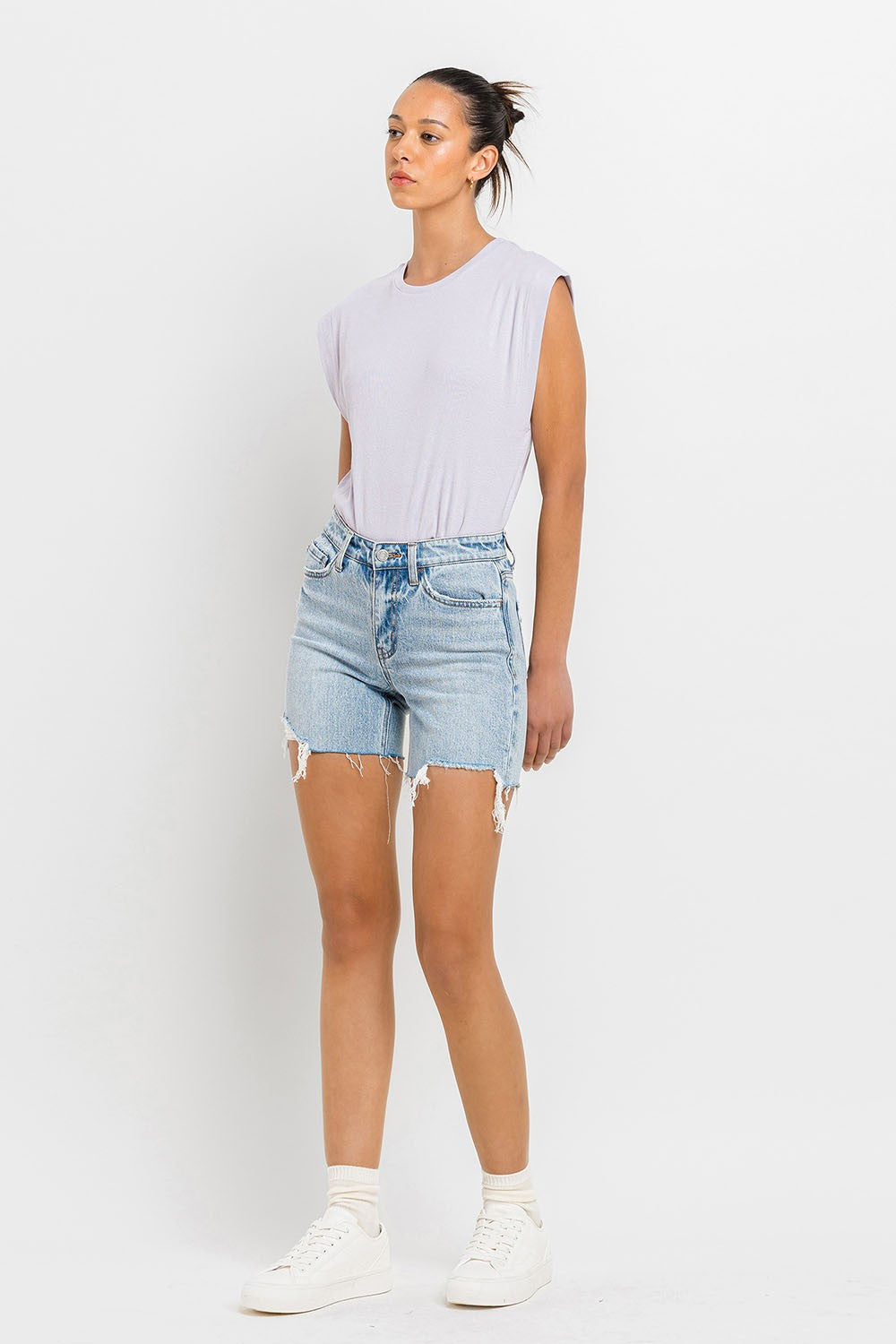 Vervet by Flying Monkey High Rise Denim Shorts - Jsopretty.com