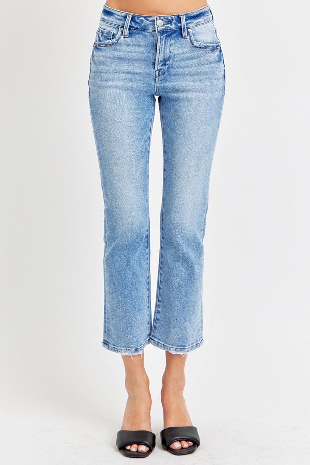 RISEN Full Size Low Rise Crop Slim Straight Jeans - Jsopretty.com