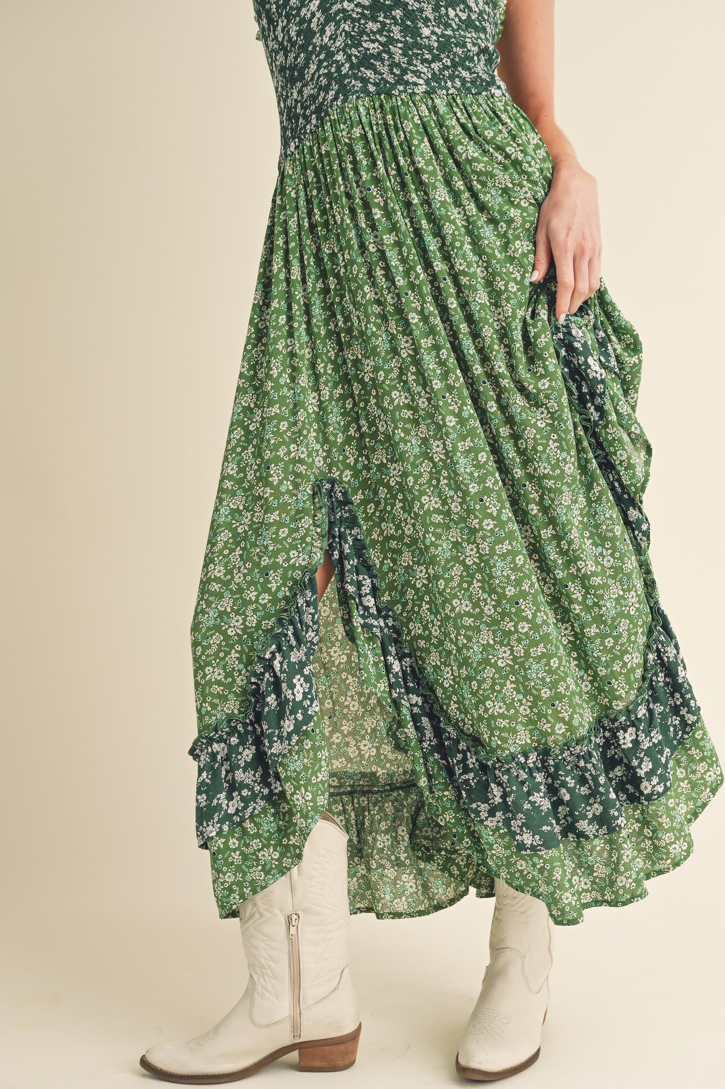 Aemi + Co Ditsy Floral Ruffled Hem Maxi Cami Dress - Jsopretty.com