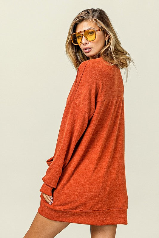 BiBi Open Front Drop Shoulder Cardigan with Pockets - Jsopretty.com