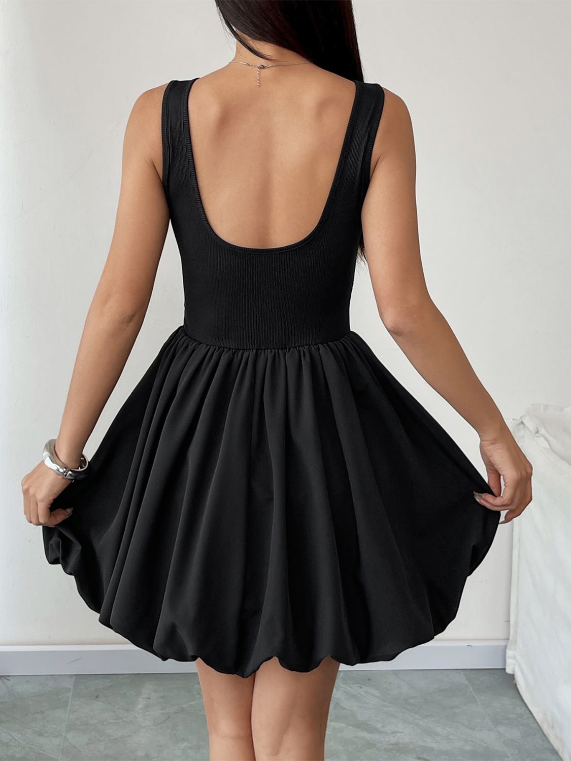 Perfee Ruched Sleeveless Mini Dress - Jsopretty.com