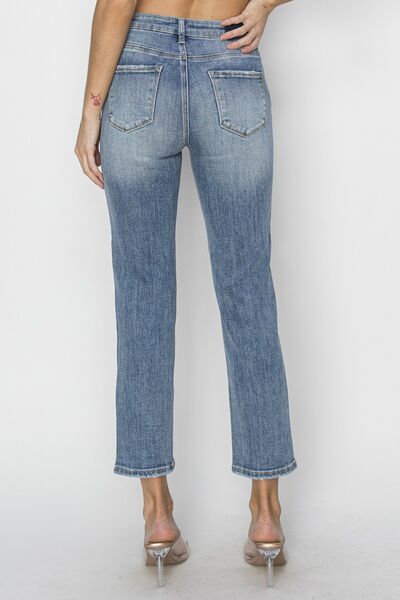 RISEN Full Size High Waist Distressed Cropped Jeans - Jsopretty.com