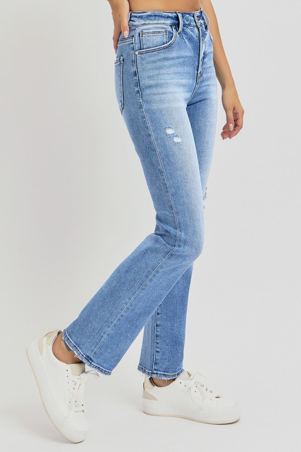 RISEN Full Size Distressed High-Rise Ankle Straight Jeans - Jsopretty.com