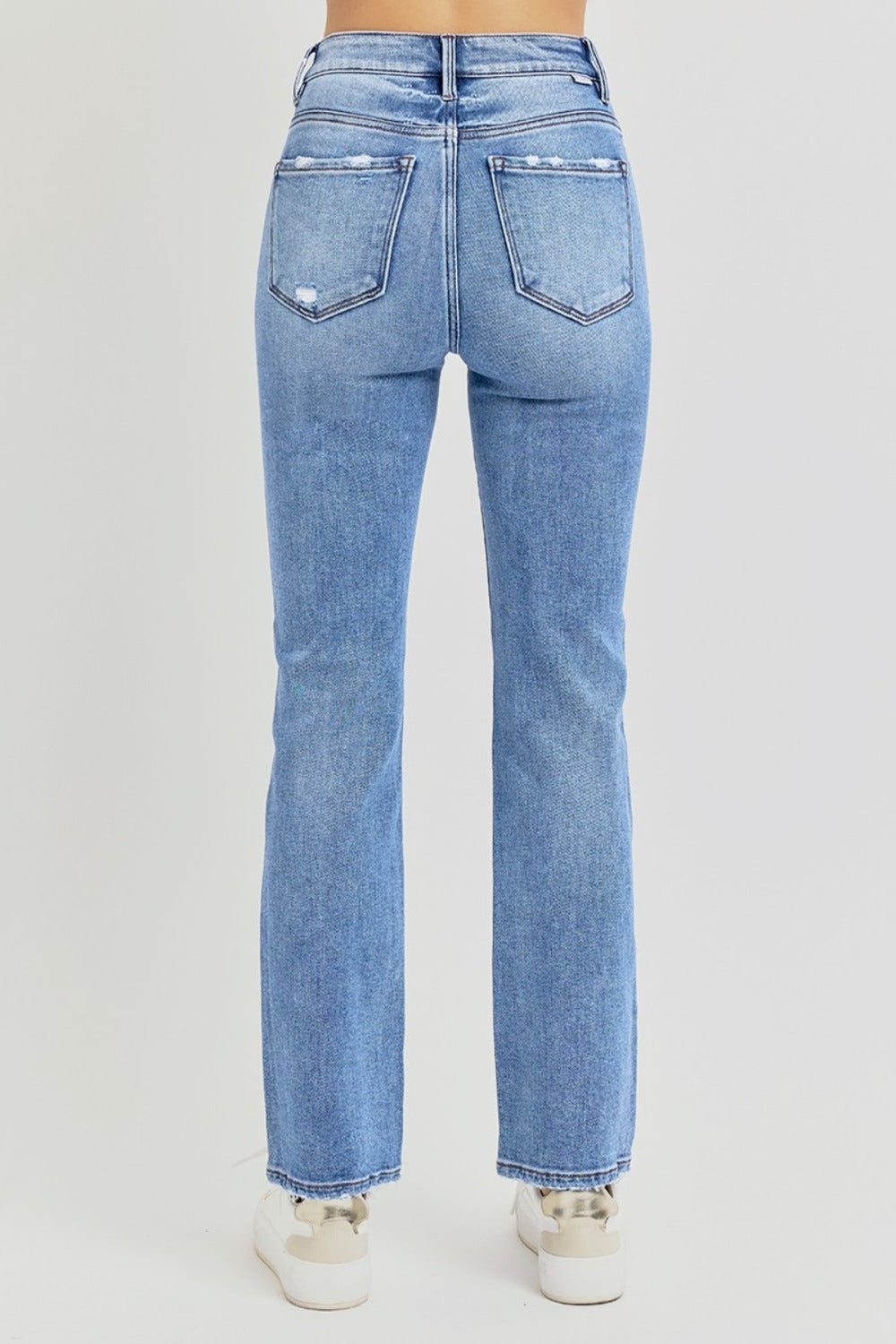 RISEN Full Size Distressed High-Rise Ankle Straight Jeans - Jsopretty.com