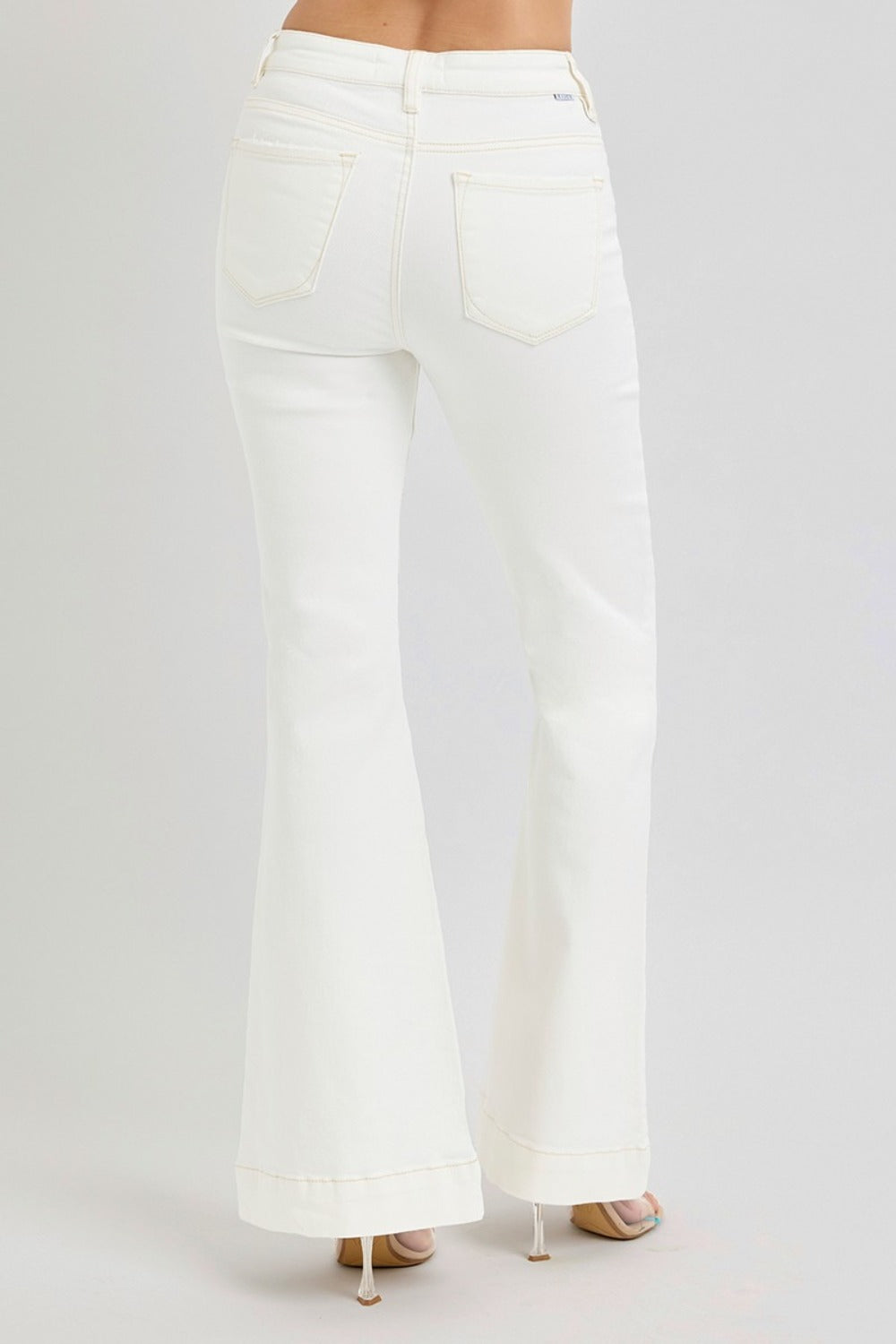 RISEN Full Size High Rise Front Patch Pocket Flare Jeans - Jsopretty.com