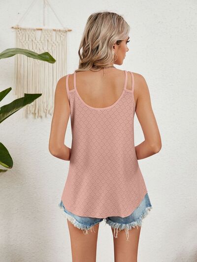 Florira Cutout Eyelet Tank - Jsopretty.com