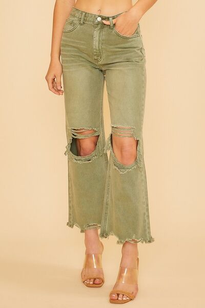 Annie Wear Distressed Raw Hem Jeans - Jsopretty.com