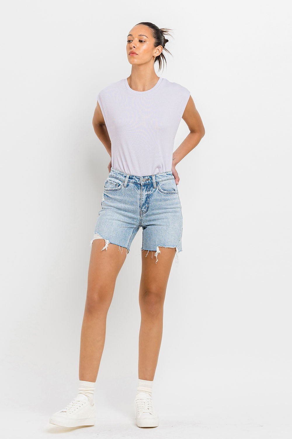 Vervet by Flying Monkey High Rise Denim Shorts - Jsopretty.com