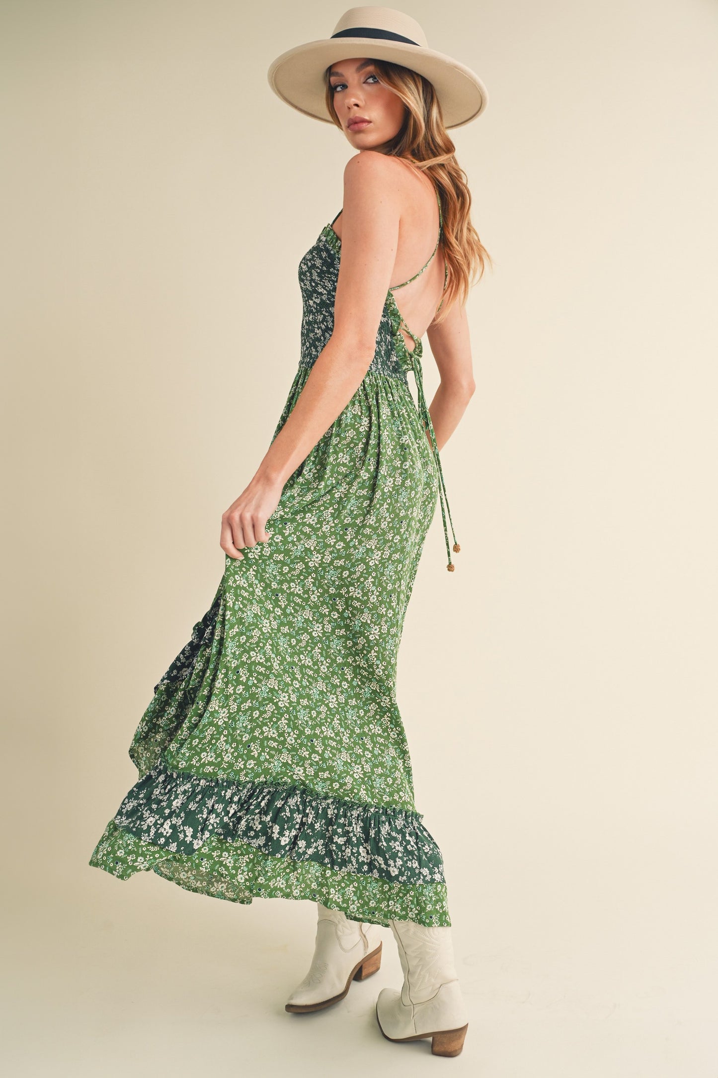 Aemi + Co Ditsy Floral Ruffled Hem Maxi Cami Dress - Jsopretty.com