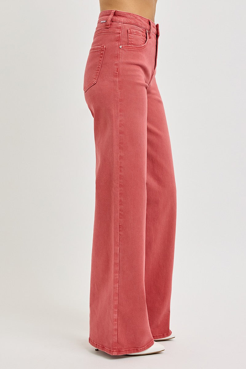 RISEN Full Size High Rise Tummy Control Wide Leg Jeans - Jsopretty.com