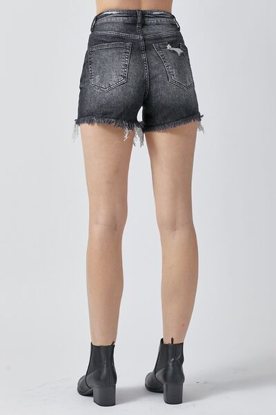 RISEN Full Size High Rise Distressed Denim Shorts - Jsopretty.com