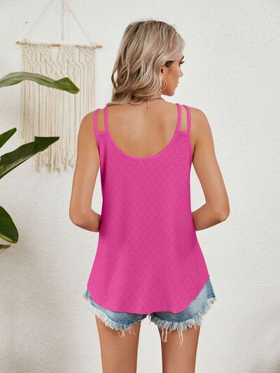 Florira Cutout Eyelet Tank - Jsopretty.com