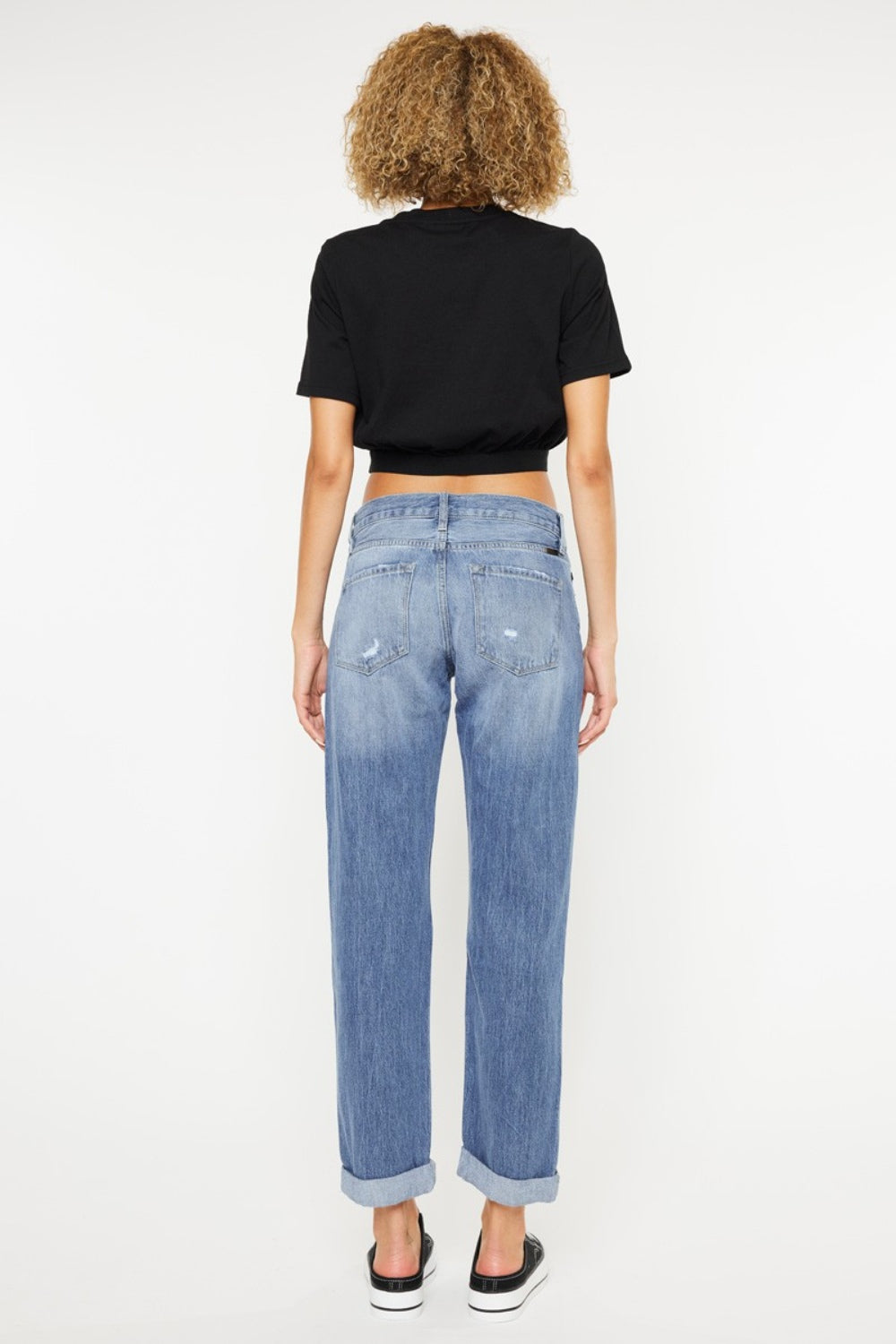 Kancan Mid Rise Distressed Straight Jeans - Jsopretty.com